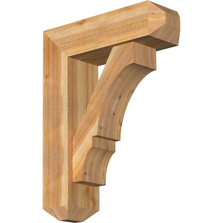 Balboa Craftsman Rough Sawn Bracket W/ Offset Brace, Western Red Cedar, 8W X 26D X 34H